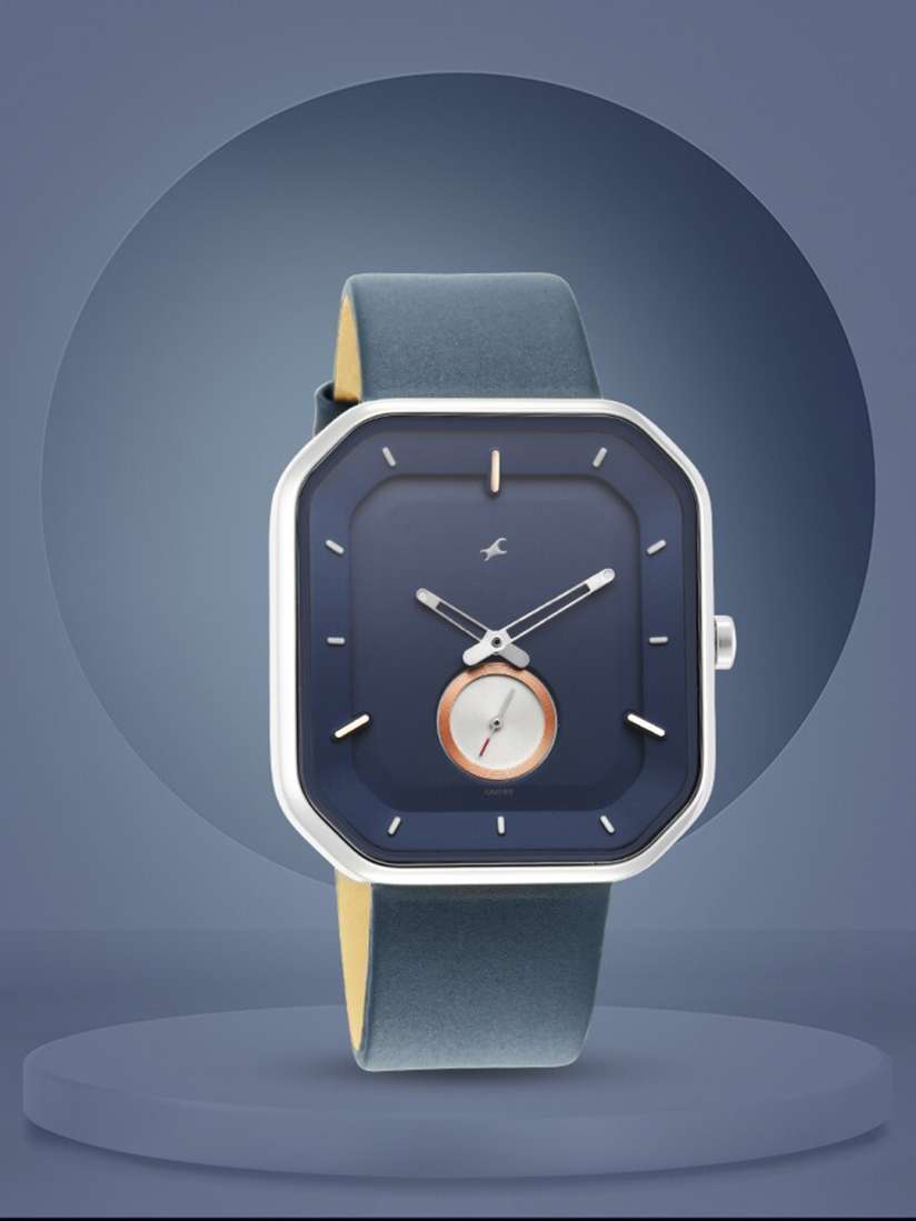 Buy Fastrack Men Blue Brass Printed Dial Blue Leather Straps Analogue Watch Watches for Men 17302596 Myntra