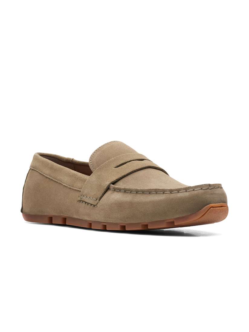 Clarks suede slip on loafers hot sale