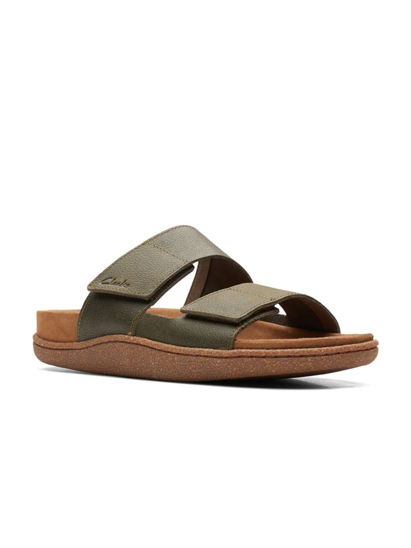Buy Clarks Men Olive Green Leather Comfort Sandals Sandals for Men 17312298 Myntra