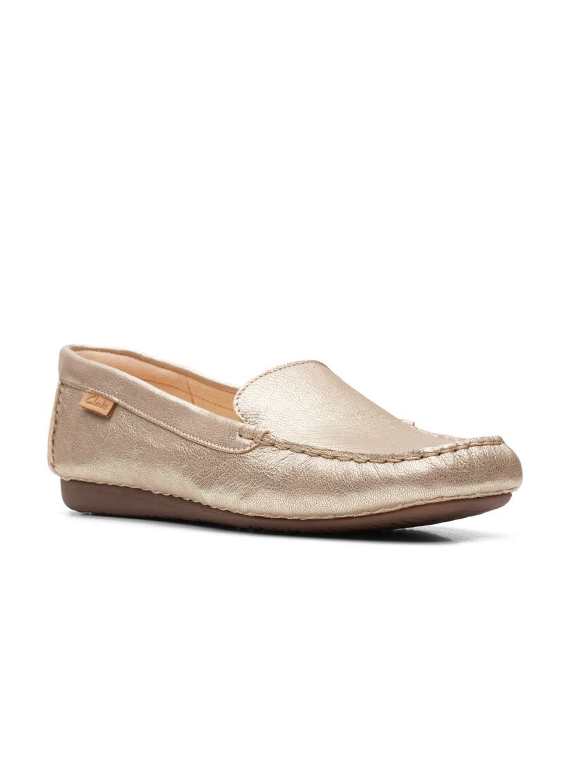 Clarks gold loafers clearance