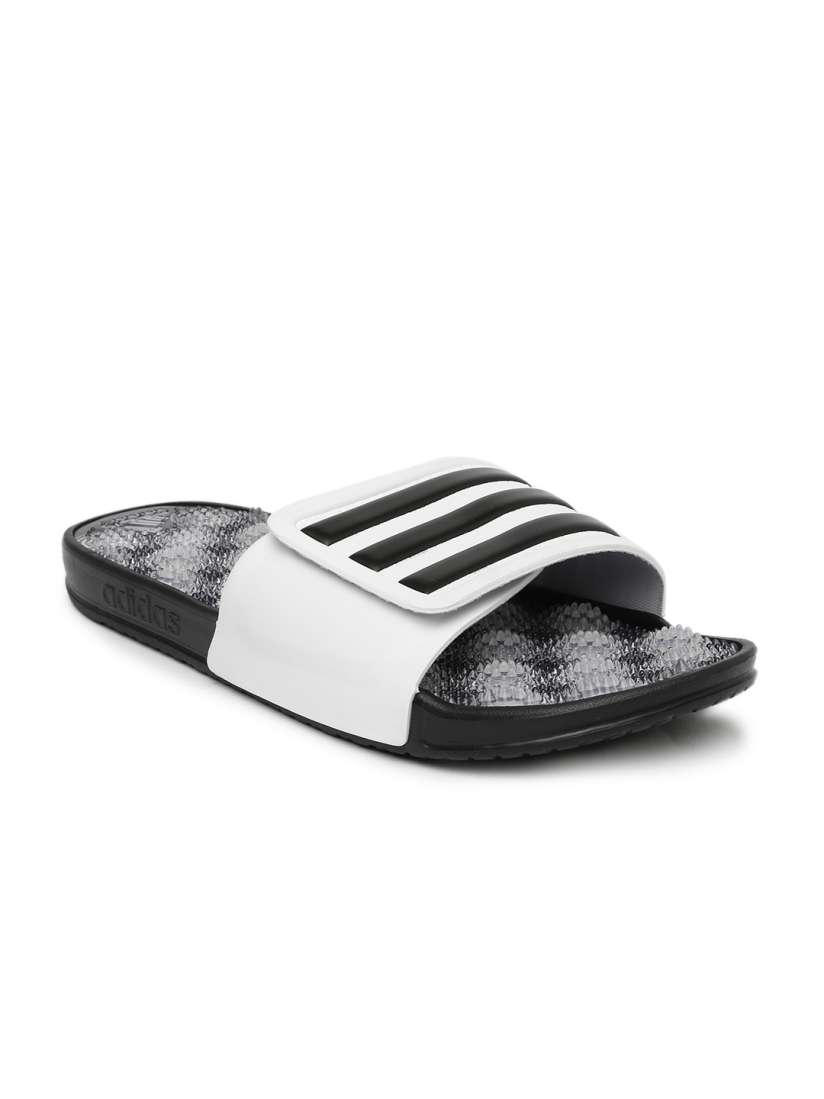 Buy ADIDAS Men Black White Textured Adissage 2.0 Stripes Flip Flops Flip Flops for Men 1731251 Myntra