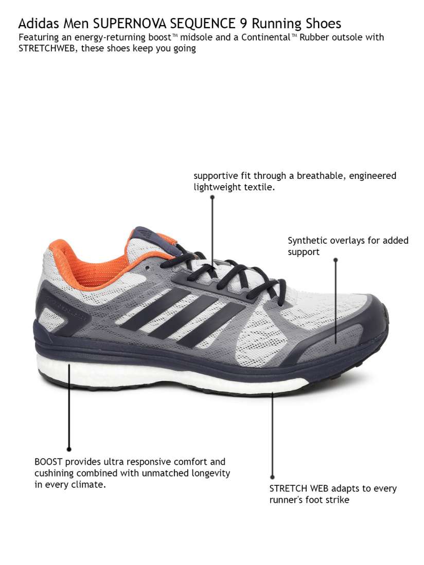 Buy ADIDAS Men Grey Supernova Sequence 9 M Running Shoes Sports Shoes for Men 1731484 Myntra
