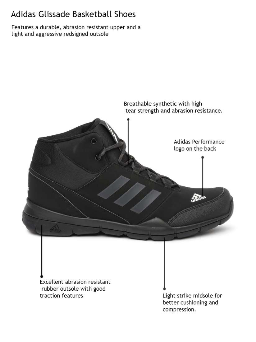 Buy ADIDAS Men Black Glissade MID Leather Basketball Shoes Sports Shoes for Men 1731612 Myntra