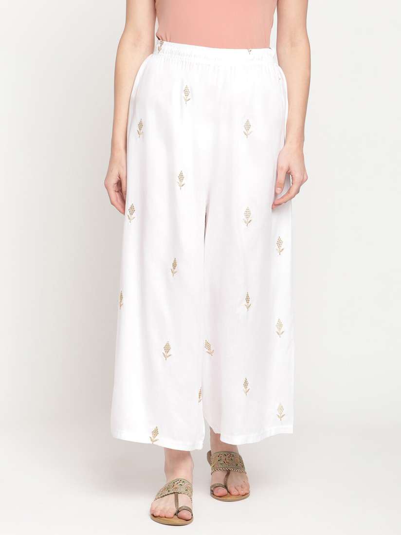 White palazzo myntra cheap
