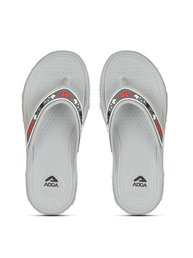 Buy Adda Women Grey Red Rubber Thong Flip Flops Flip Flops for Women 17326270 Myntra