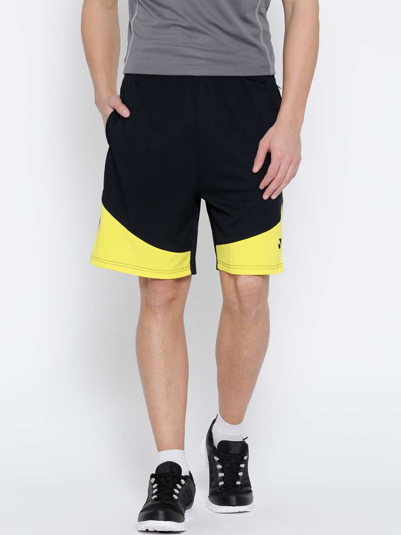 Buy YONEX Men Black Yellow Colourblocked Sports Shorts Shorts for Men 1734026 Myntra