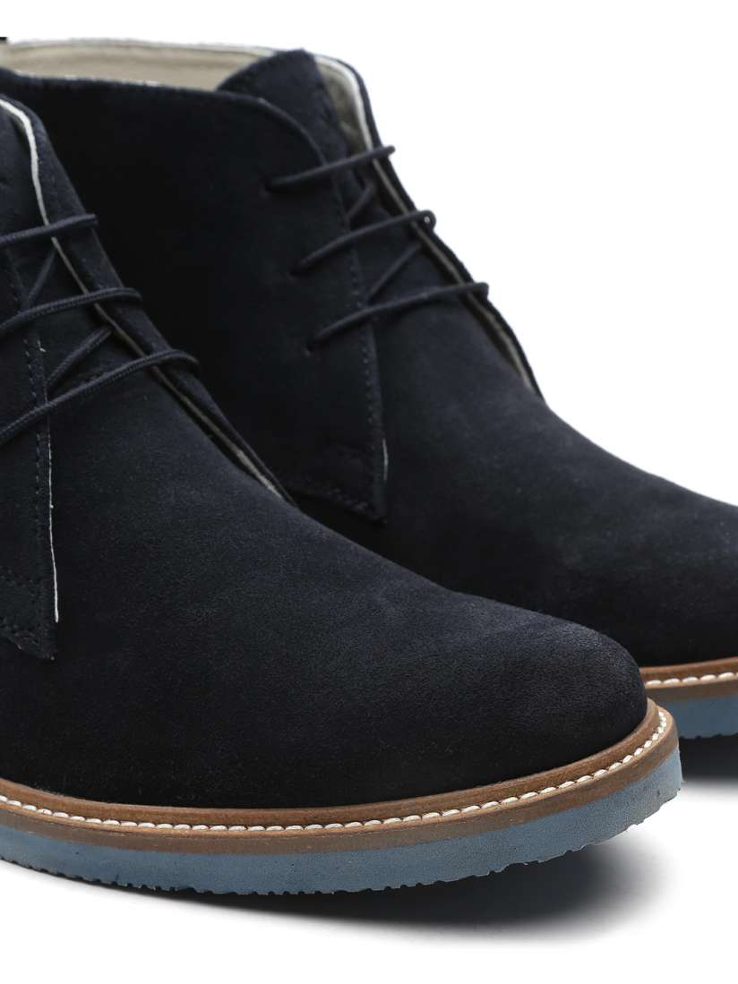 Buy United Colors of Benetton Men Navy Mid Top Suede Chukka Boots Boots for Men 1734444 Myntra