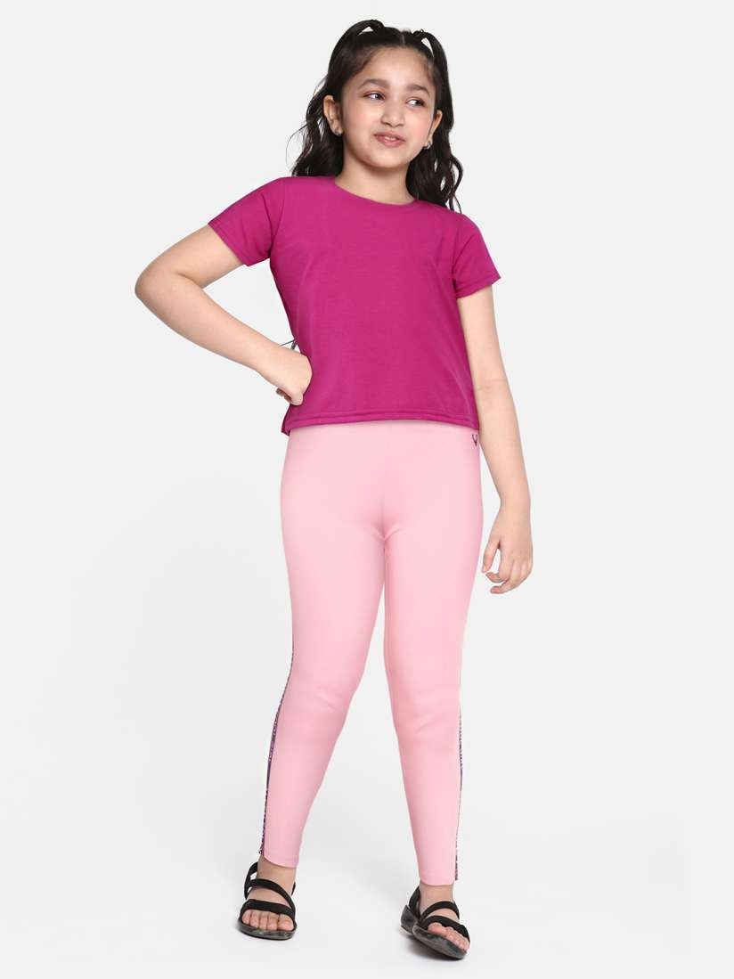 Buy Allen Solly Junior Girls Pink Solid Leggings Leggings for Girls 17350340 Myntra