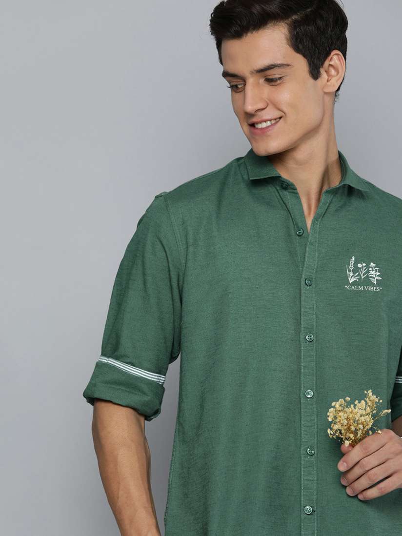 Buy Mast Harbour Men Green Solid Casual Cotton Linen Shirt Shirts for Men 17353092 Myntra