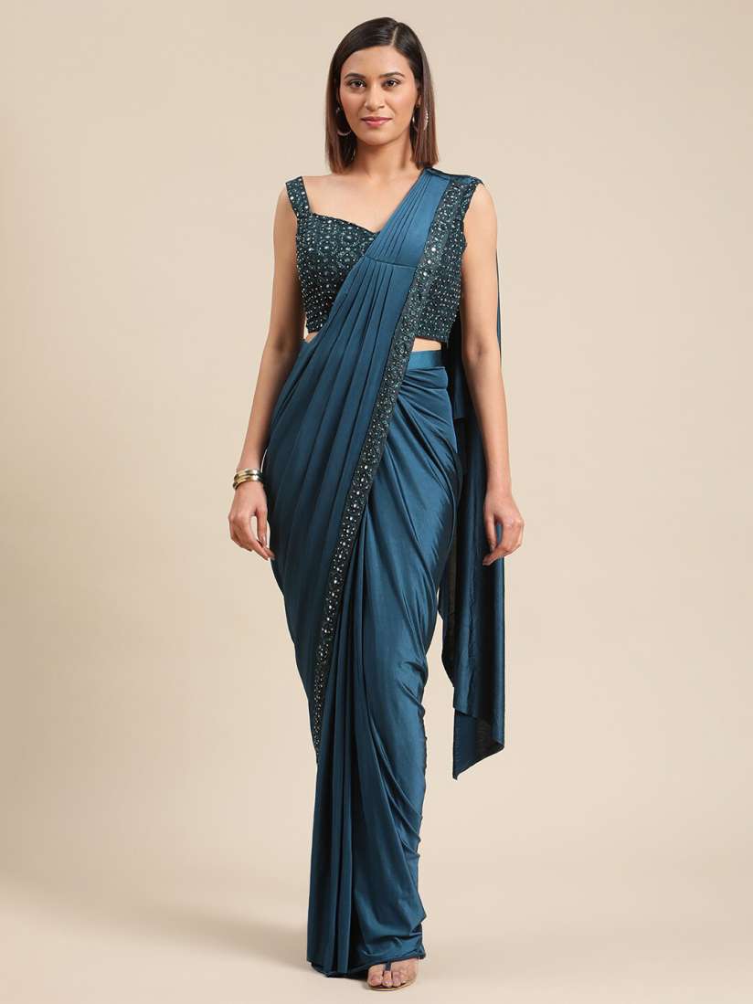 Buy Grancy Blue Embellished Ready to Wear Saree Sarees for Women 17355328 Myntra