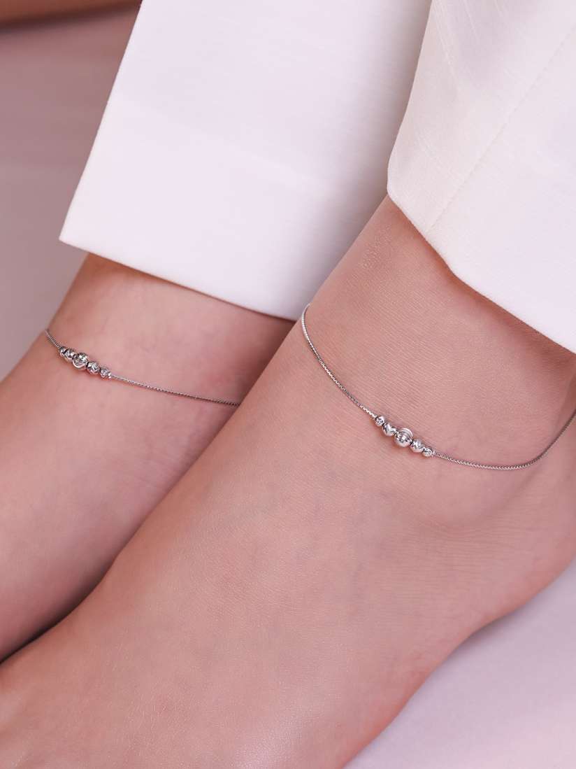 Ladies anklets silver online
