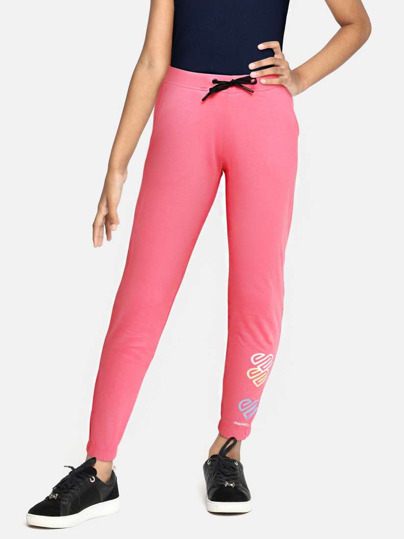 Buy JUSTICE Girls Pink Pure Cotton Joggers Track Pants for Girls 17361290 Myntra