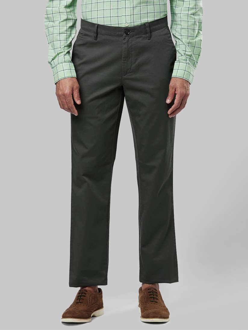 Buy Raymond Men Charcoal Grey Slim Fit Trousers - Trousers for Men 17370048  | Myntra
