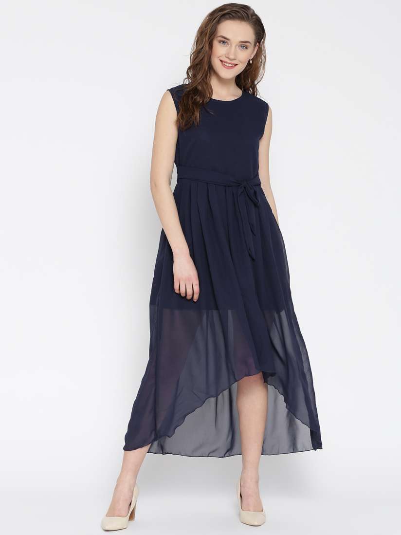 Fit and flare high low dress store