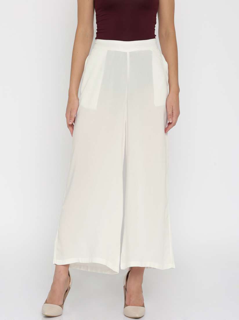 Buy Melange by Lifestyle Off White Palazzo Trousers Palazzos for Women 1737702 Myntra