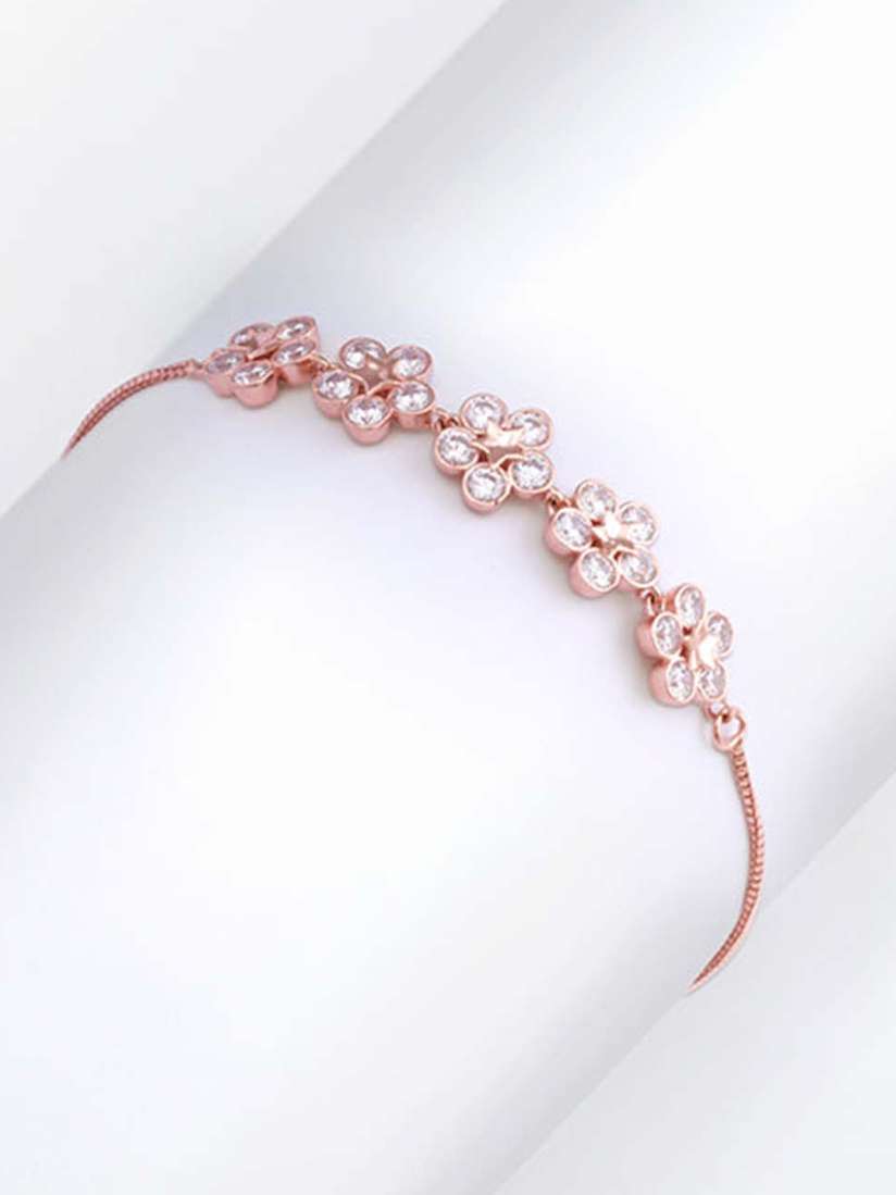 Buy GIVA 925 Sterling Silver Rose Gold Plated Floral Lover Adjustable Bracelet Bracelet for Women 17380544 Myntra