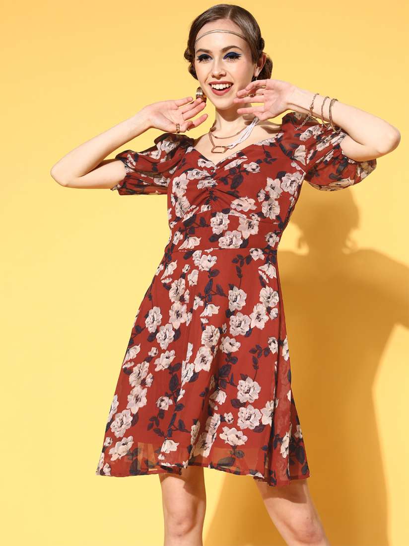 Buy plusS Floral Georgette A Line Dress Dresses for Women 17392752 Myntra