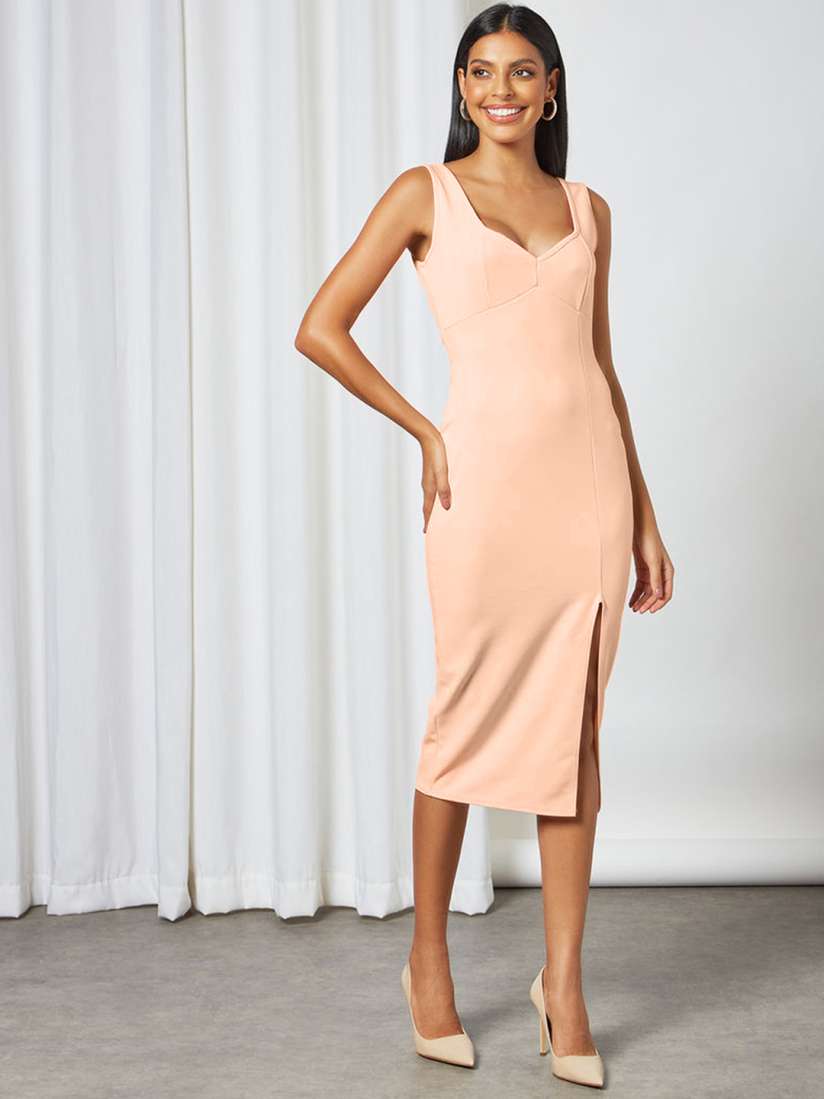 Peach sheath dress top