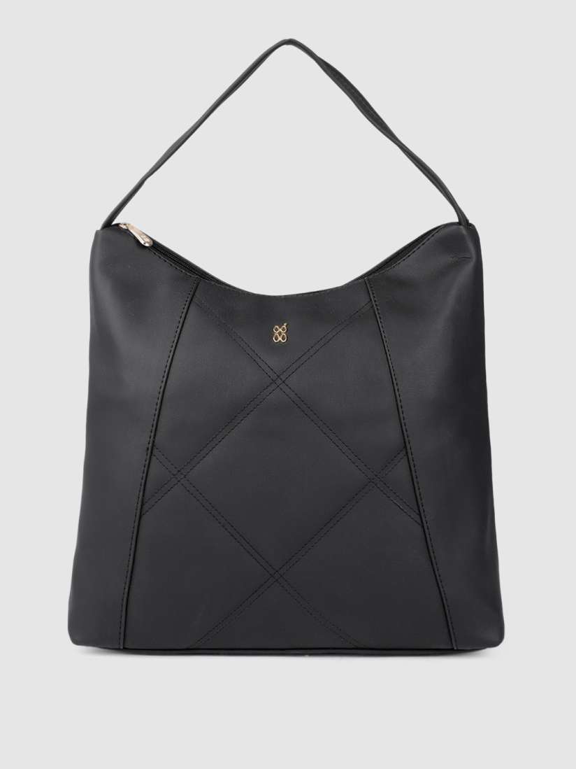 Buy Baggit Black Solid Regular Structured Hobo Bag with Quilted Detail Handbags for Women 17396720 Myntra