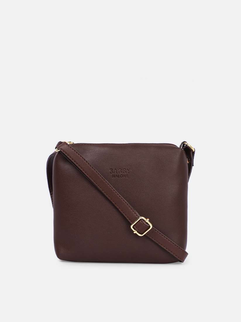 Buy Bagsy Malone Brown PU Structured Sling Bag Handbags for Women 17397024 Myntra
