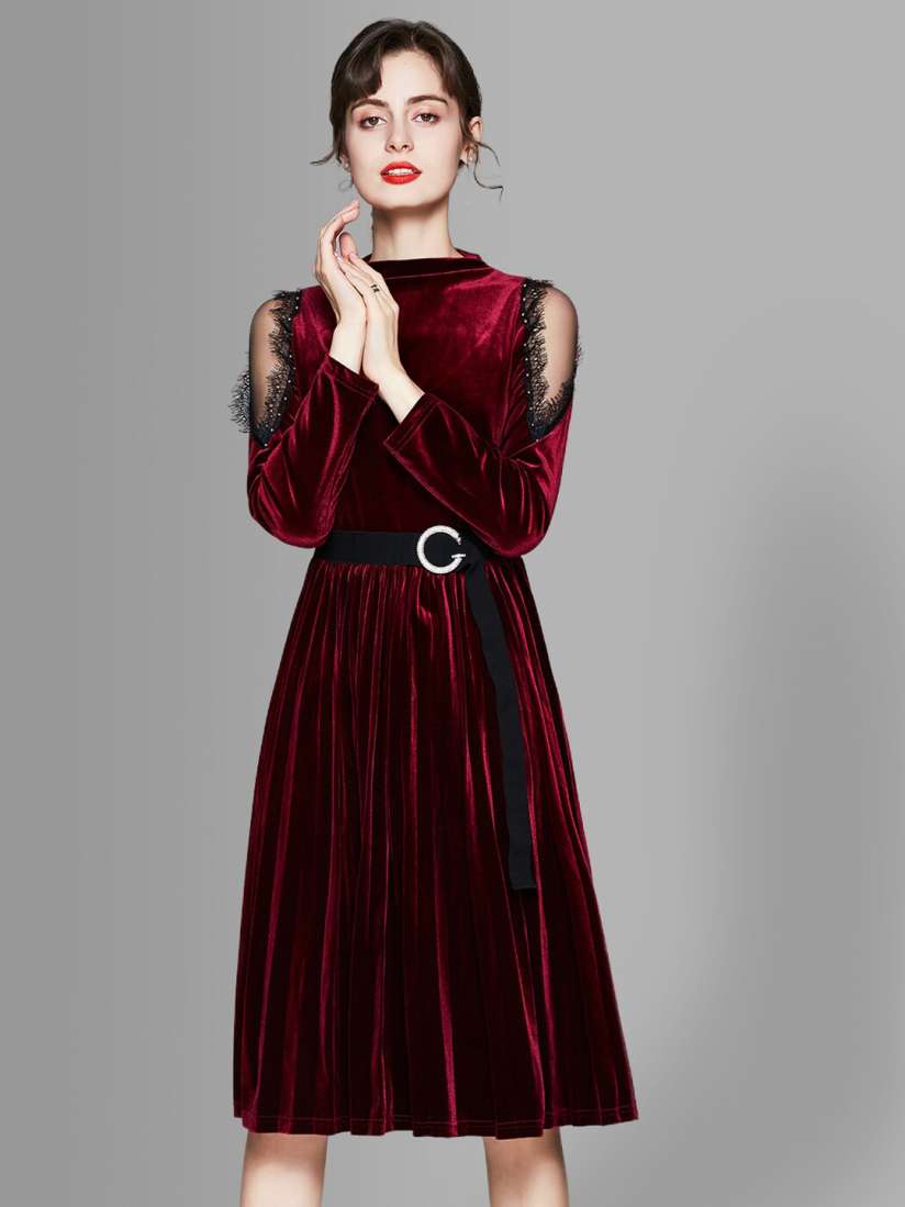 Myntra velvet dress online