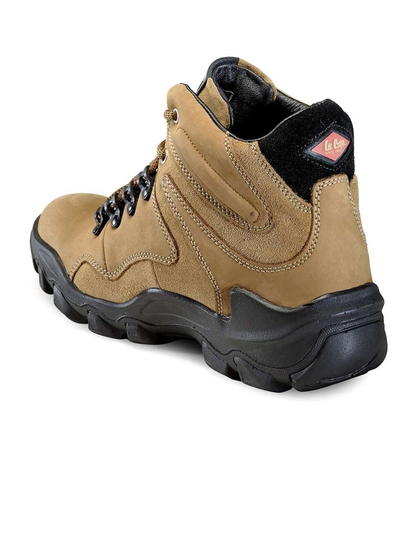 Buy Lee Cooper Men Brown Solid Mid Top Leather Trekking Shoes Casual Shoes for Men 1739812 Myntra