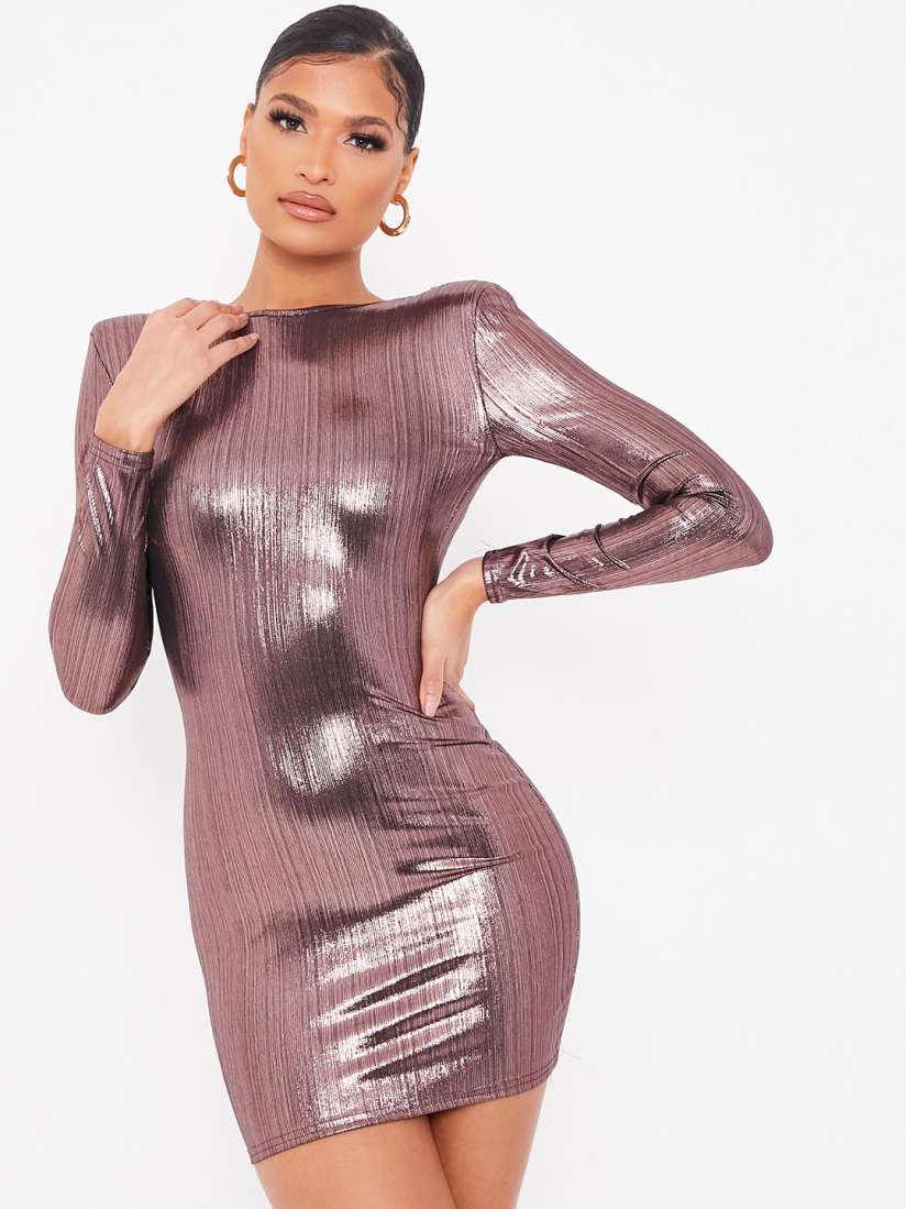 Buy I Saw It First Rose Gold Solid Bodycon Mini Dress Dresses for Women 17403494 Myntra