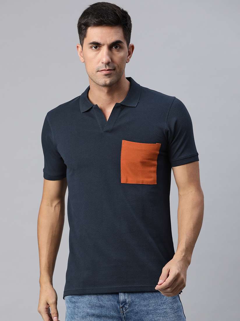 Navy And Orange Polo Shirts Buy ManQ CASUAL Men Navy Blue