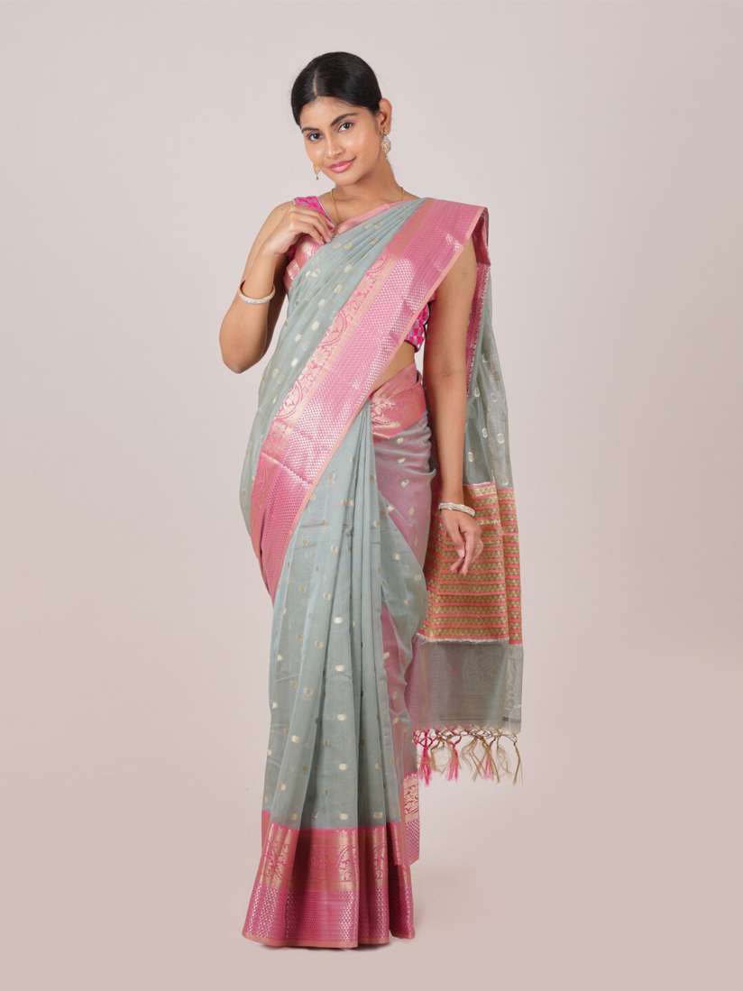 Buy Pothys Grey Pink Floral Saree Sarees for Women 17406224 Myntra