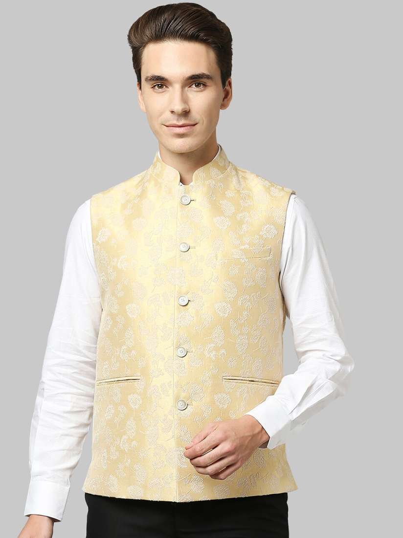 Buy Raymond Men Beige Woven Design Nehru Jacket Nehru Jackets for Men 17416354 Myntra