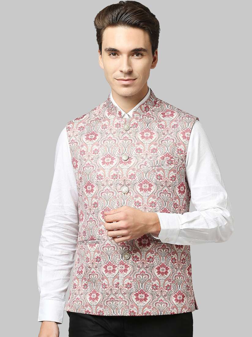 Buy Raymond Men Maroon Floral Print Nehru Jacket Nehru Jackets for Men 17416360 Myntra