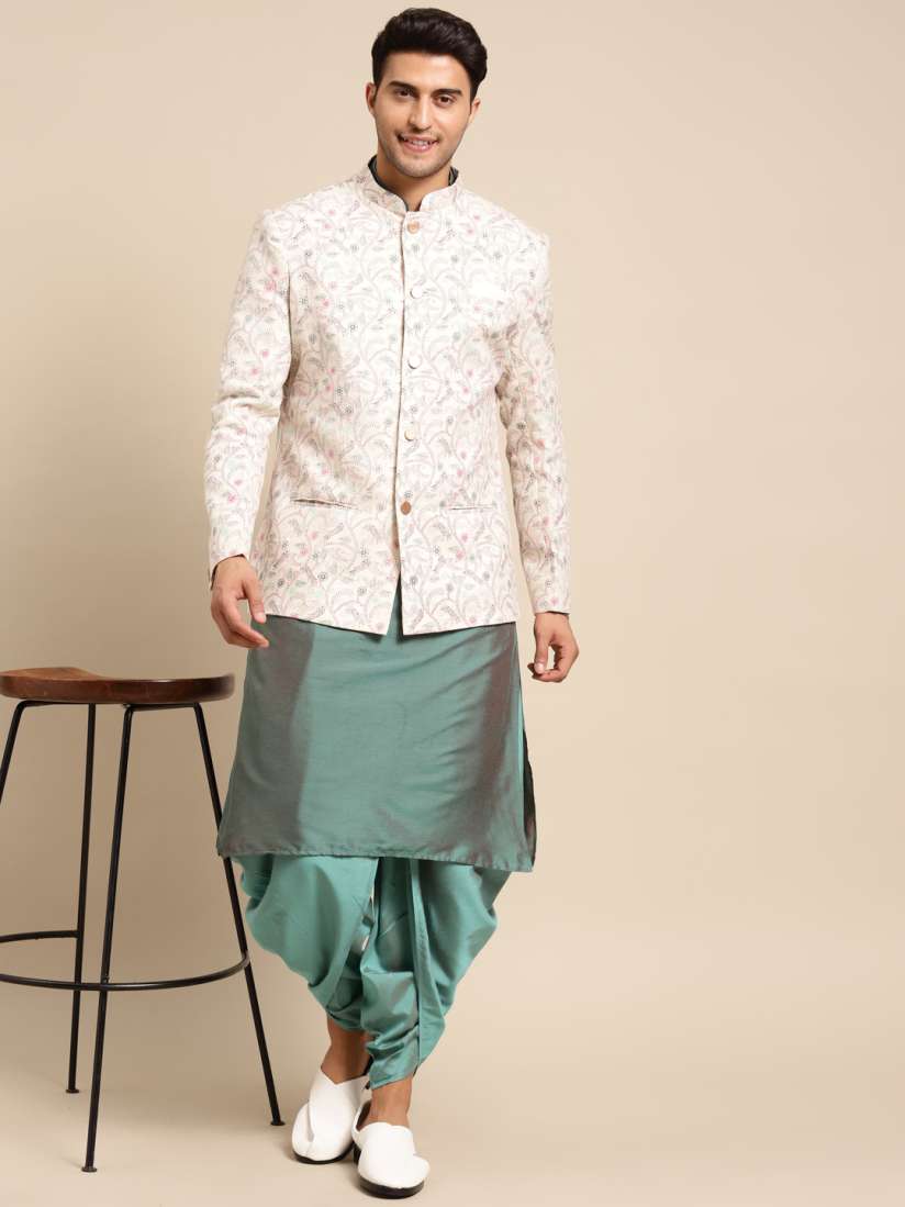 Buy KISAH Men Kurta Dhoti Pants Printed Jodhpuri Bandhgala Suit Set Kurta Sets for Men 17419488 Myntra