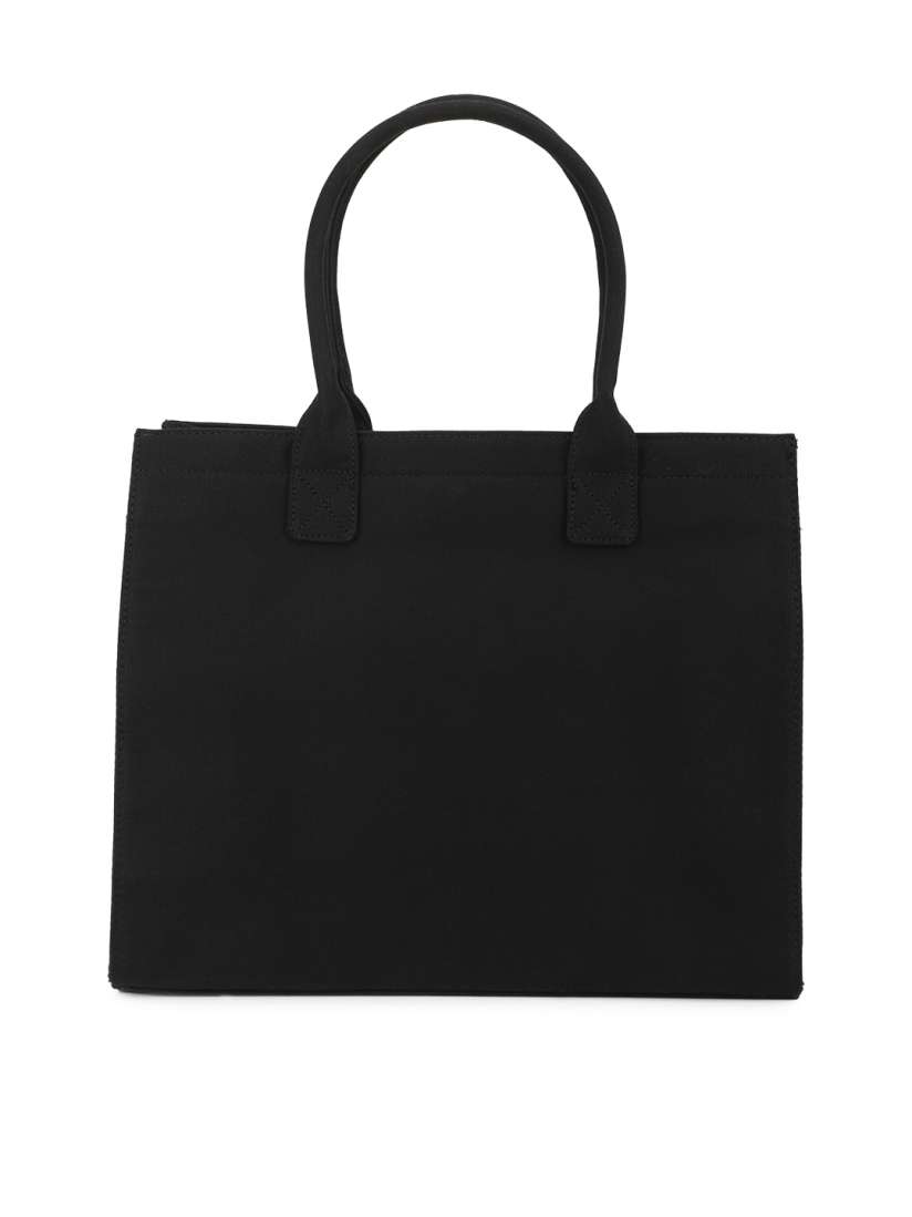 Buy FOREVER 21 Black Oversized Structured Tote Bag Handbags for Women 17430358 Myntra