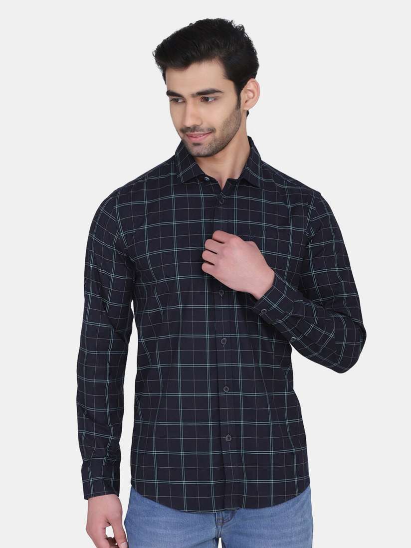 Buy Blackberrys Men Black India Slim Fit Checked Cotton Casual Shirt Shirts for Men 17432520 Myntra