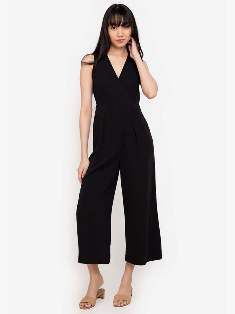 Buy ZALORA BASICS Women Black Culotte Jumpsuit Jumpsuit for Women 17434238 Myntra