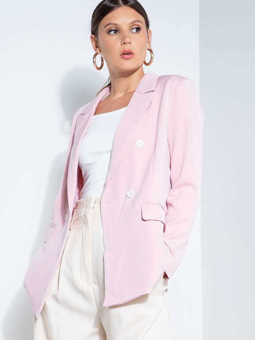 Buy ZALORA OCCASION Women Pink Single Breasted Blazer Blazers for Women 17441642 Myntra