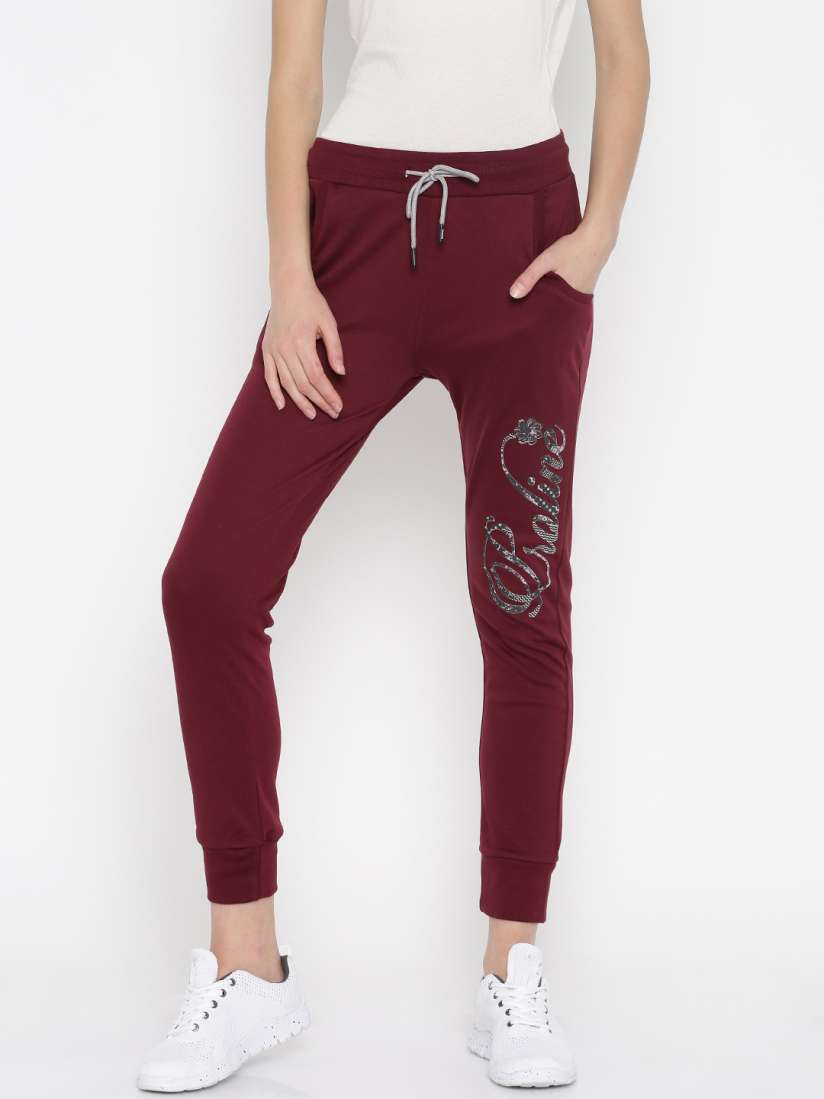 Buy Proline Active Burgundy Printed Joggers Track Pants for Women 1744232 Myntra