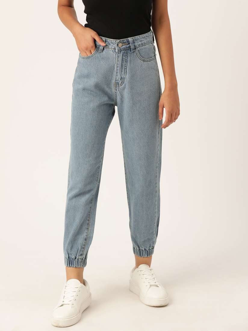 Joggers jeans for womens myntra discount