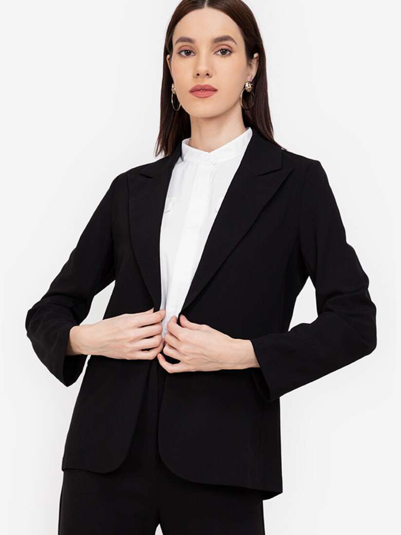 Buy ZALORA WORK Women Black Formal Single Breasted Blazer Blazers for Women 17447698 Myntra