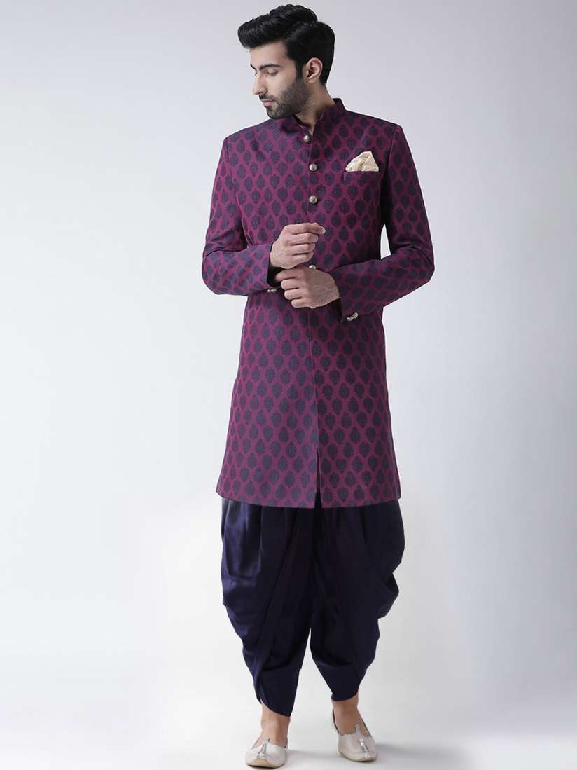 Purple sherwani for groom clearance