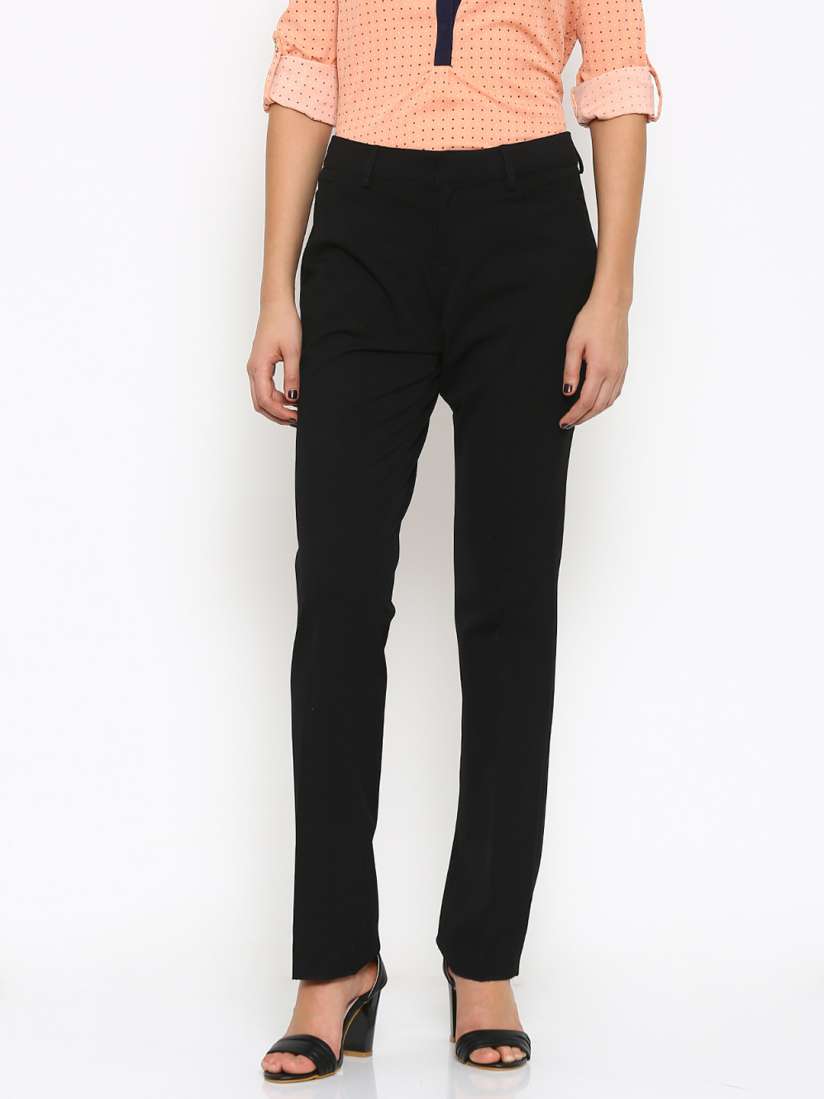 Buy Annabelle by Pantaloons Women Black Formal Trousers Trousers for Women 1748497 Myntra
