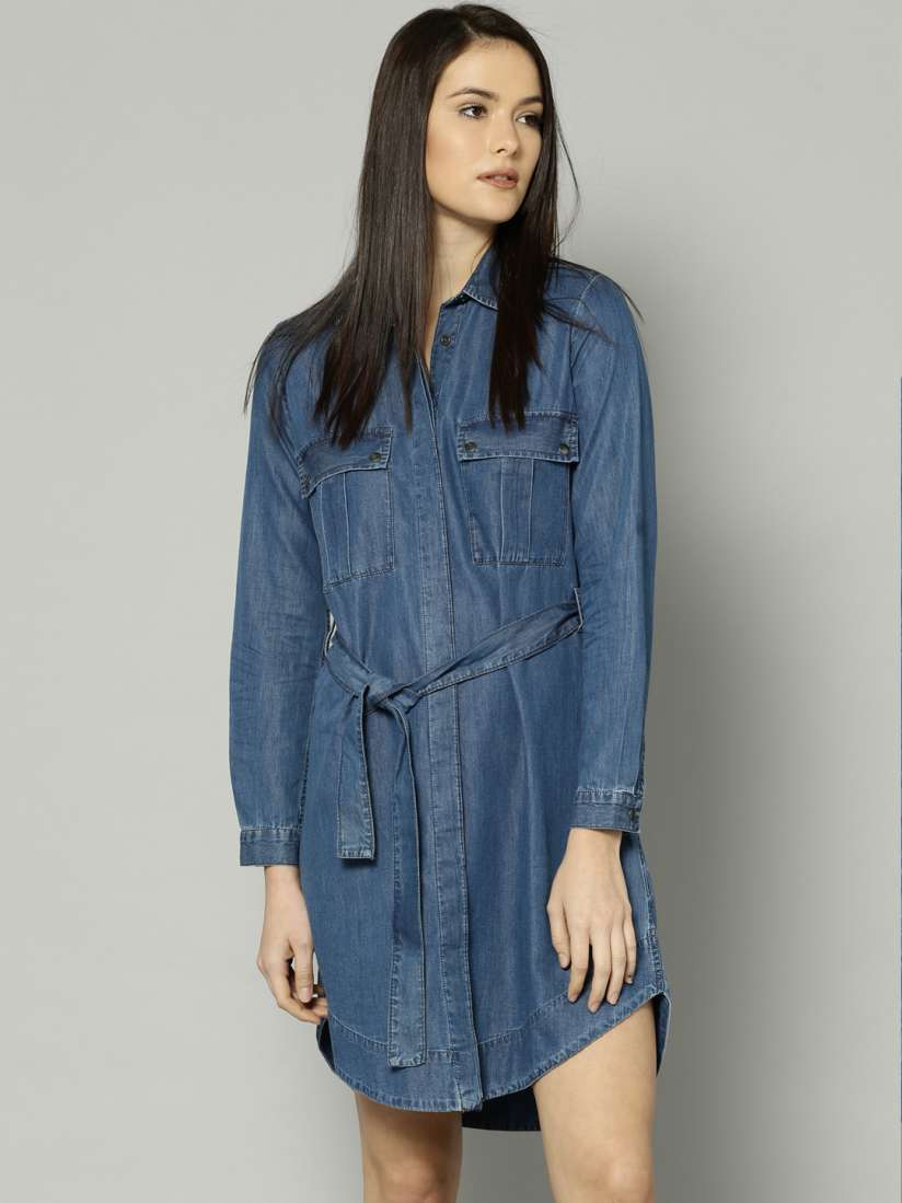 Marks and spencer denim shirt dress on sale