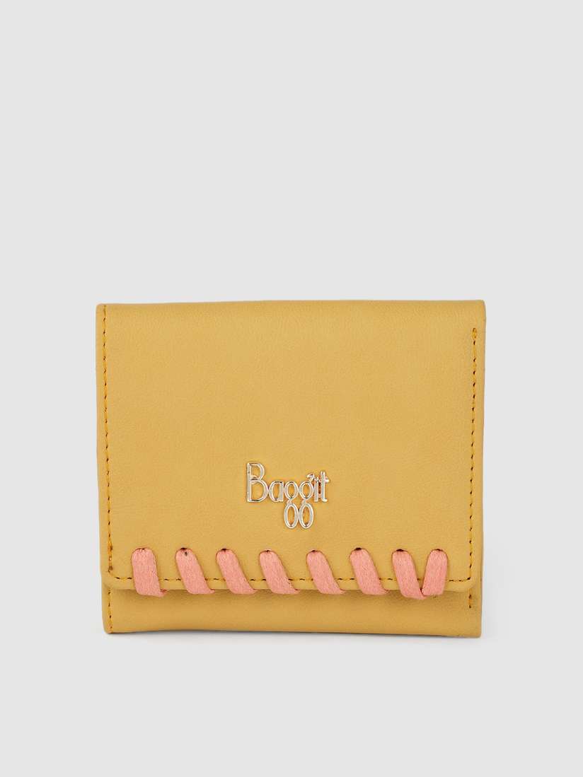 Myntra Baggit Yellow Wallet BAGGIT Women Solid Casual Backpack Yellow