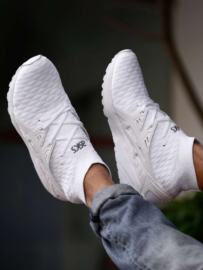 Asics tiger mens gel-kayano knit trainers white/white cheap