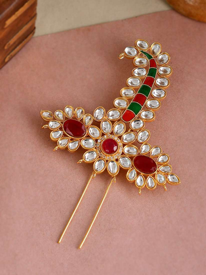 Buy Silvermerc Designs Men Gold Plated Kundan Studded Brooch Brooch for Men 17492160 Myntra