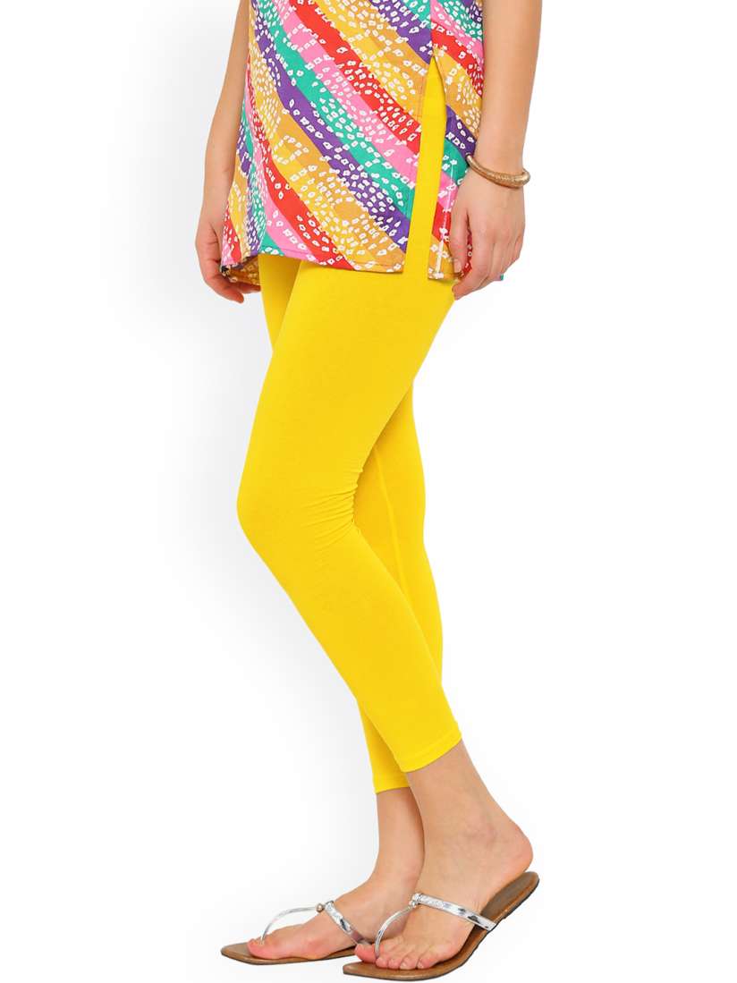 Yellow ankle length leggings online