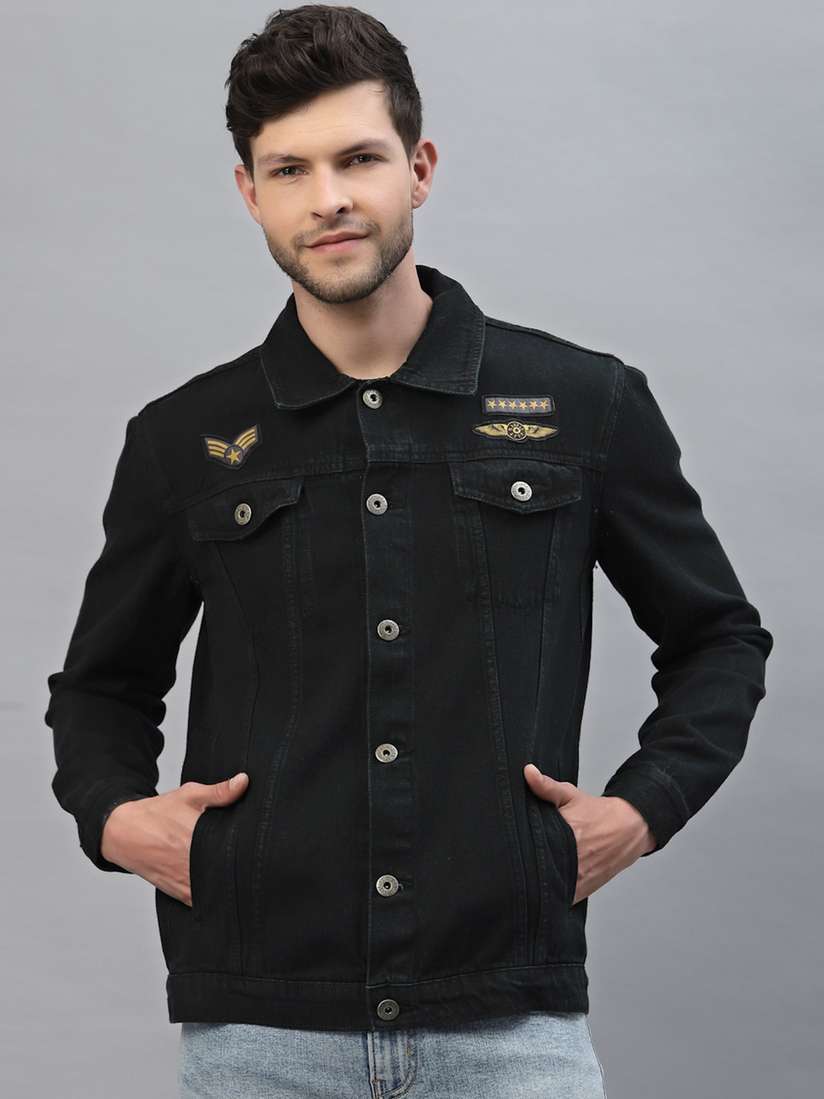balance wear design black DENIM jacket