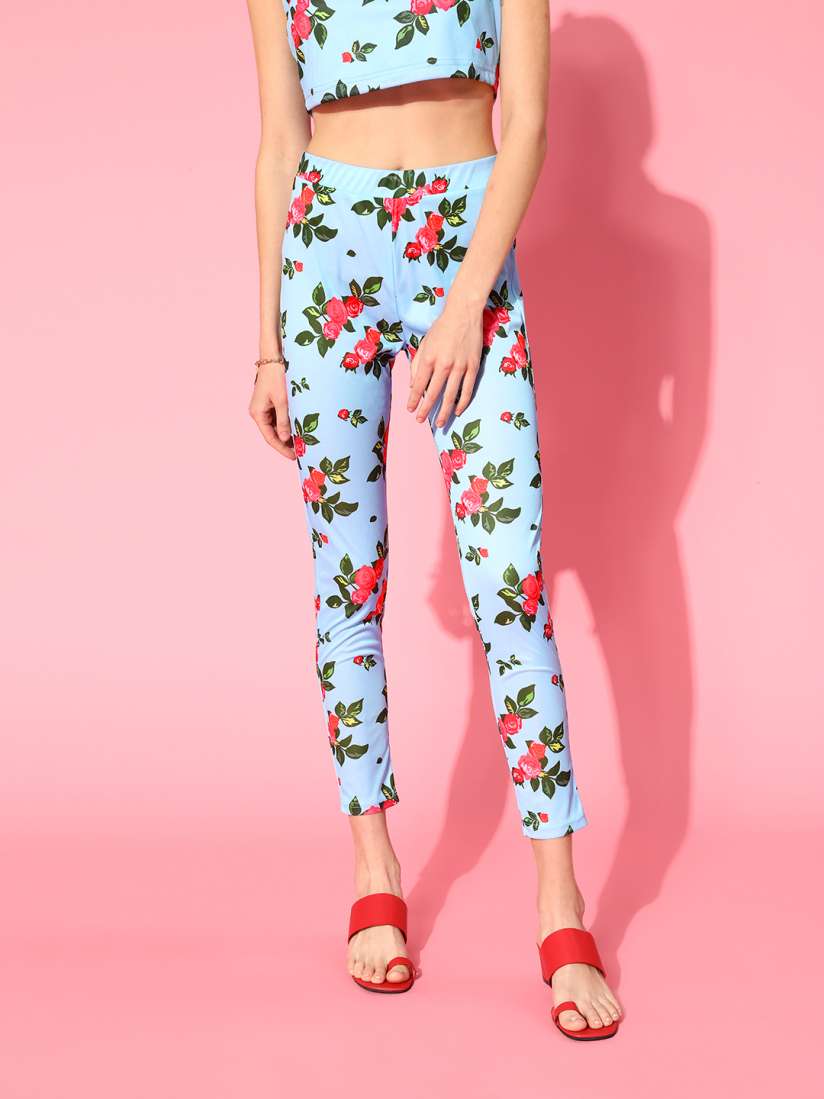 Buy SASSAFRAS Women Stunning Blue Printed Leggings Leggings for Women 17511774 Myntra