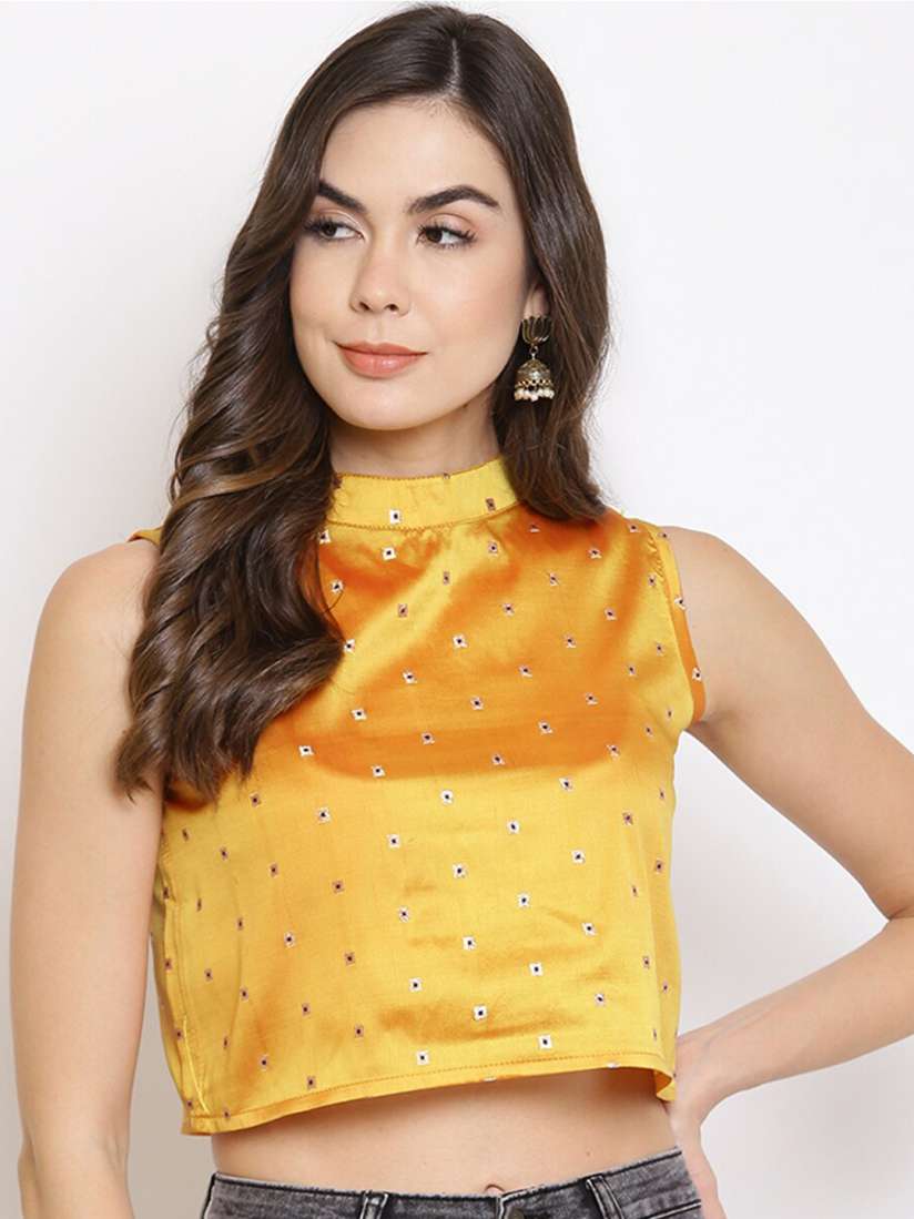 Yellow embellished top online