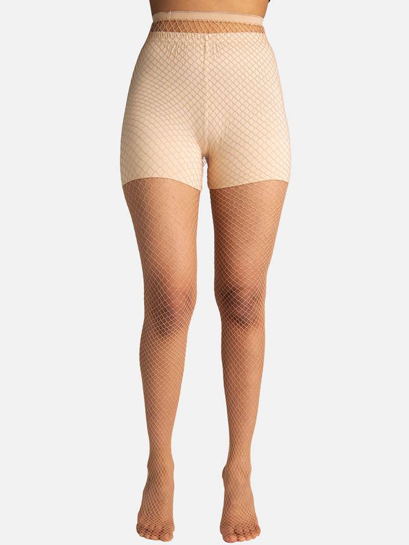 Gold fishnet stocking top